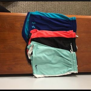 Lot of 3 athletic gym shorts - Nike & Under Armour